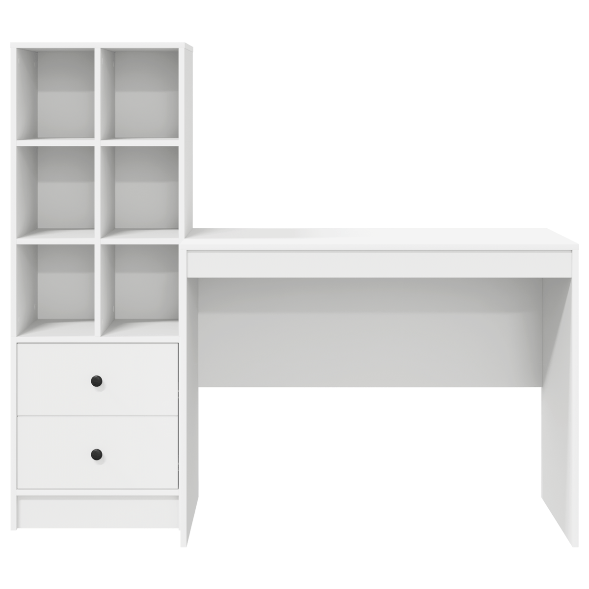 Escritorio-Monstera-6-compartimentos-abiertos---2-cajones-blanco-100x50-cm