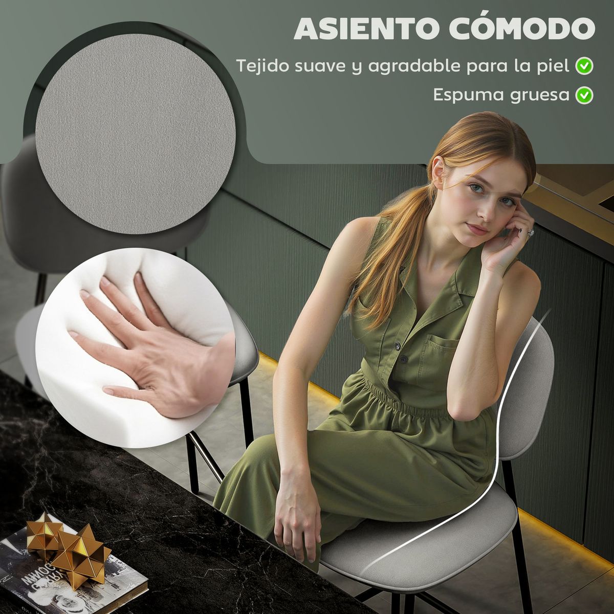 Pack-de-2-taburetes-Mery-Homcom-respaldo-acolchado-gris-negro