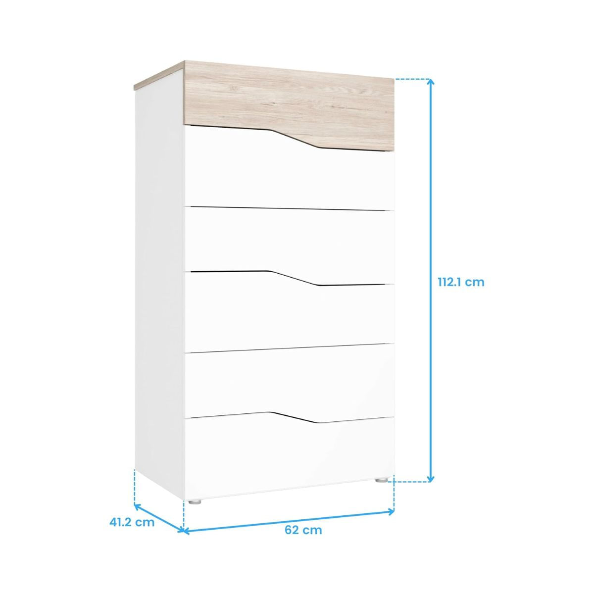 Comoda-Cannes-6-cajones-blanco-mate-Sahara-1111x62x412-cm-medidas