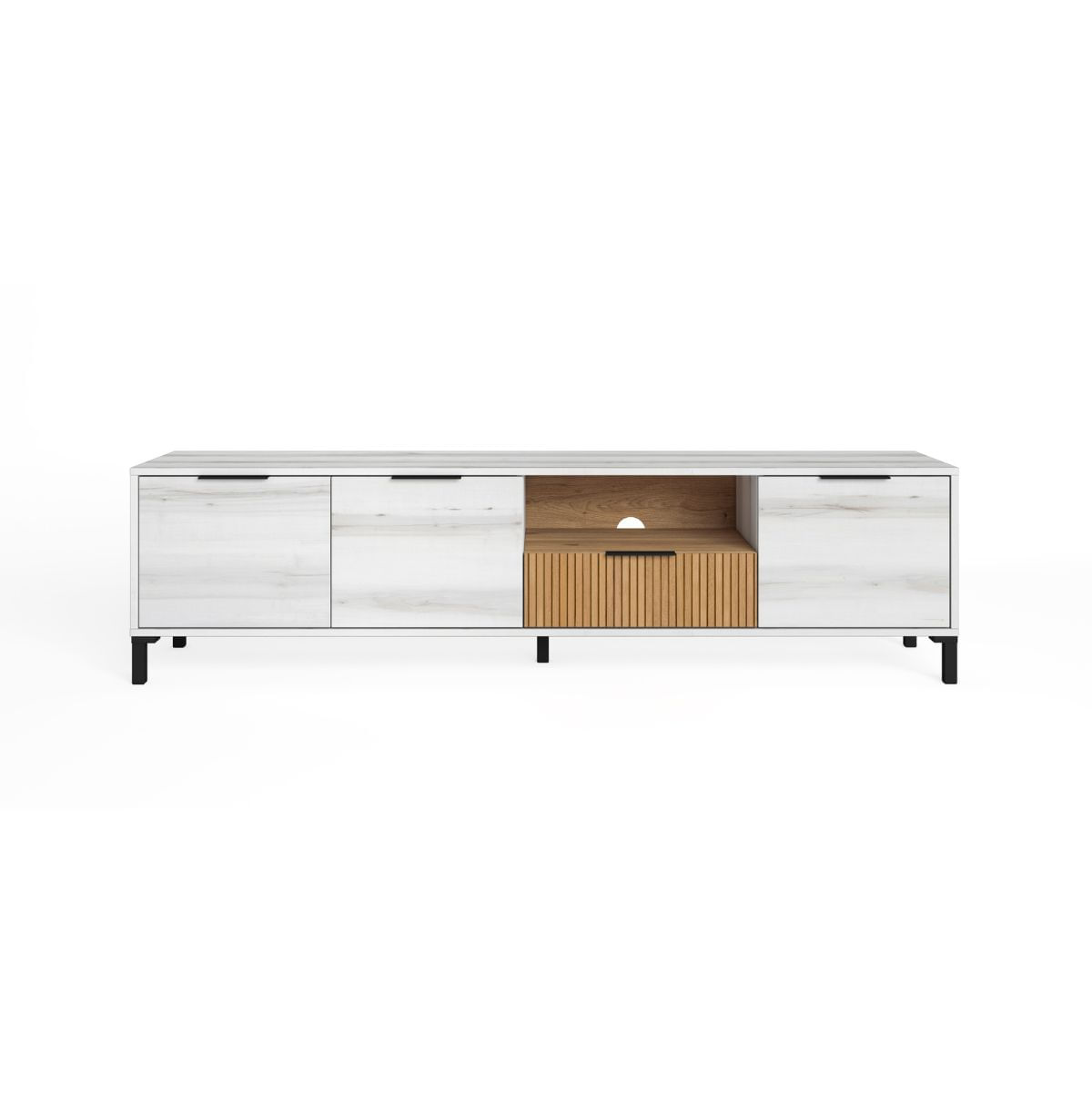 Mueble-de-TV-Tokio-3-puertas---cajon-rayado-natural-467x178x40-cm-frontal