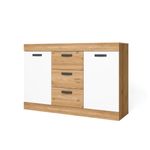 Aparador-Argos-2-3-cajones---2-puertas-blanco-mate-natural-905x140x396-cm-lateral