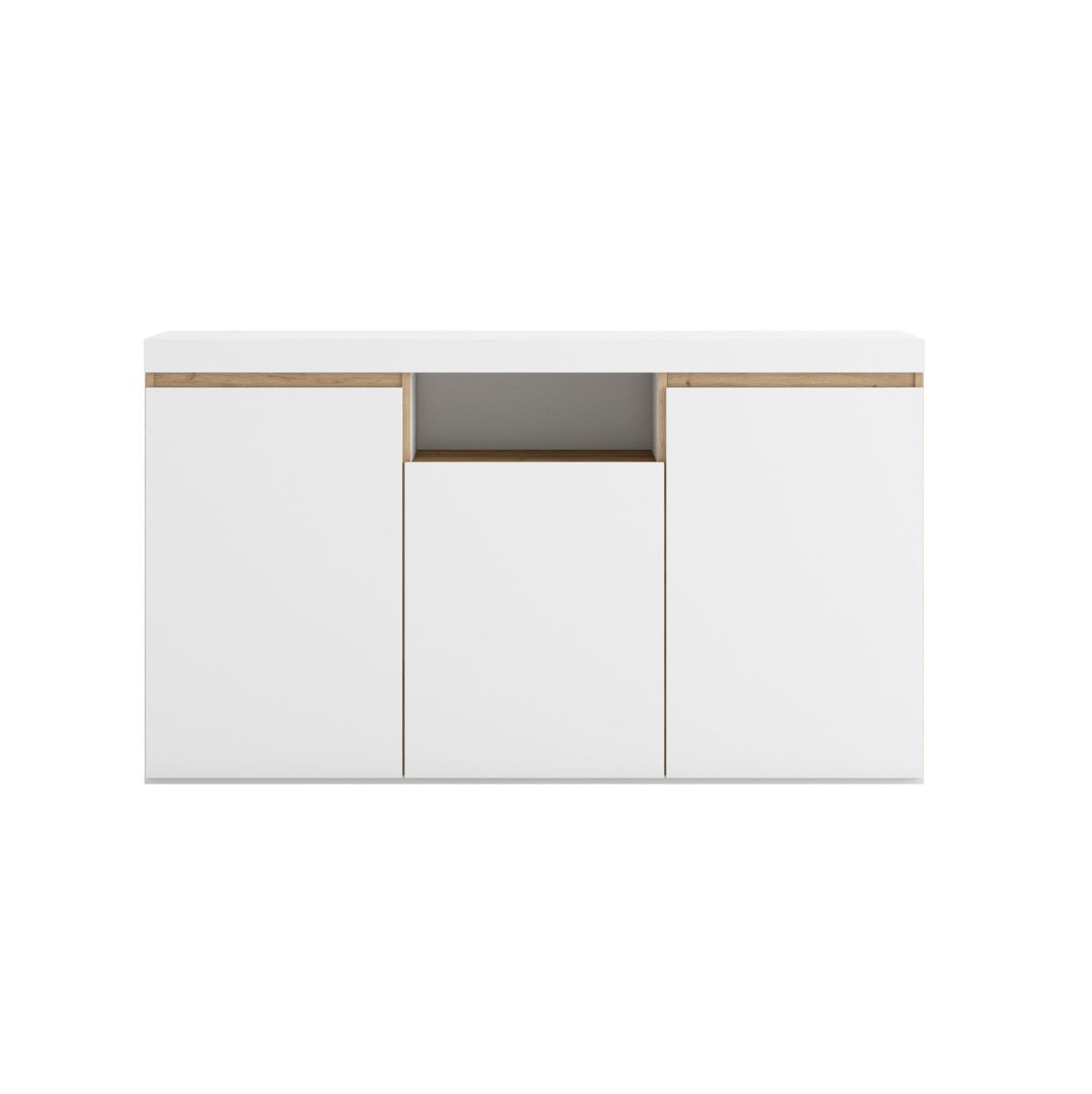 Aparador-Elis-3-puertas-1-hueco-blanco-mate-naturale-805x1401x396cm-frontal