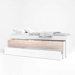 Cama-nido-Estelle-2-camas-1-cajon-blanco-mate-Sahara-cajon-abierto