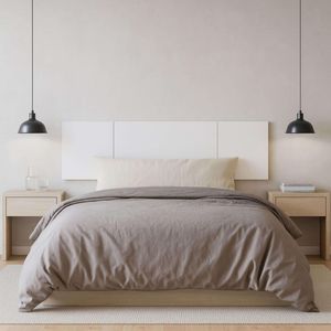 Cabecero Reims diseño mural blanco mate 52,6x208,6x1,6 cm