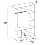 Armario-Roma-3-puertas---3-cajones-sahara-2155x1489x526-cm-medidas