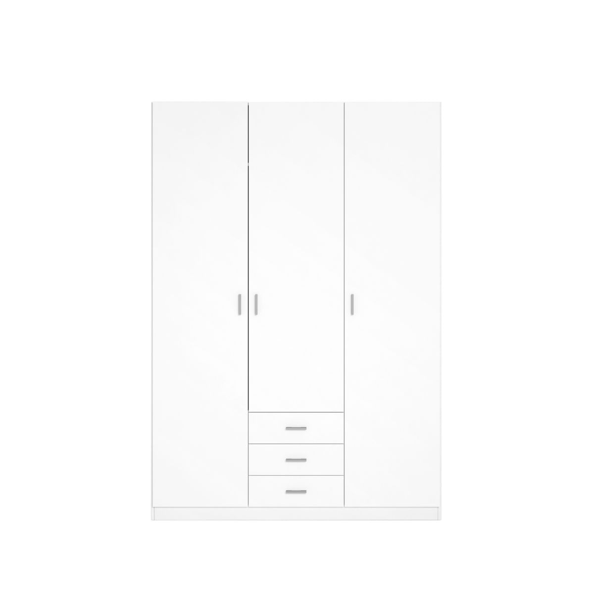 Armario-Roma-3-puertas---3-cajones-blanco-mate-2155x1489x526-cm-frontal