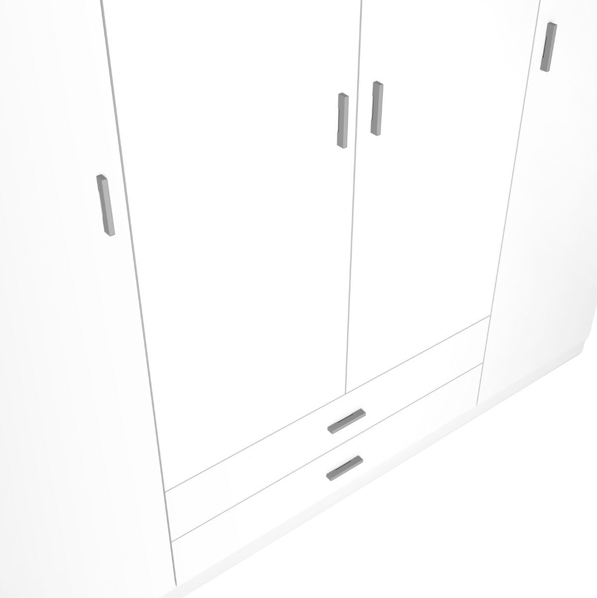 Armario-Roma-4-puertas-2-cajones-blanco-mate-2155x198x51-cm-detalle