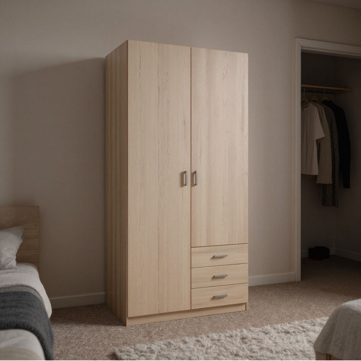 Armario-Roma-2-puertas---3-cajones-sahara-2155x998x526-cm-ambientada-lateral