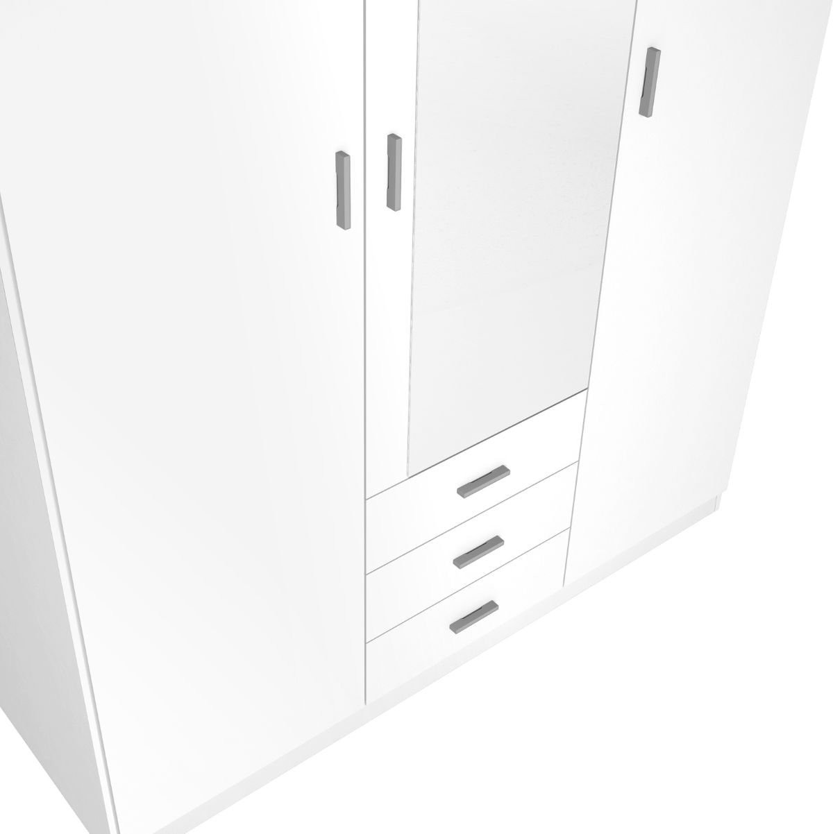 Armario-Roma-3-puertas---3-cajones-con-espejo-blanco-mate-2155x1489x526-cm-detalle