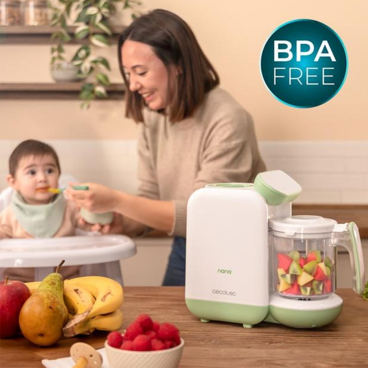 Robot-de-cocina-infantil-Cecotec-Nana-BabyCare-FoodProcessor-4-en-1-blanco