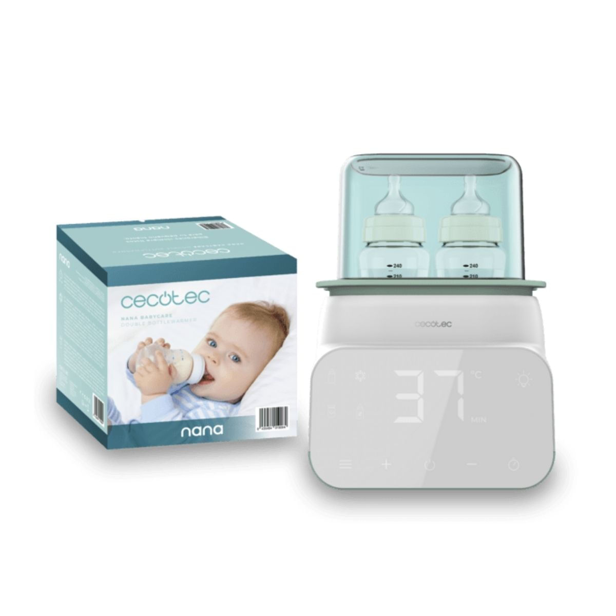 Calientabiberones-Cecotec-Nana-BabyCare-Double-BottleWarmer-esterilizador-4-modos-blanco-
