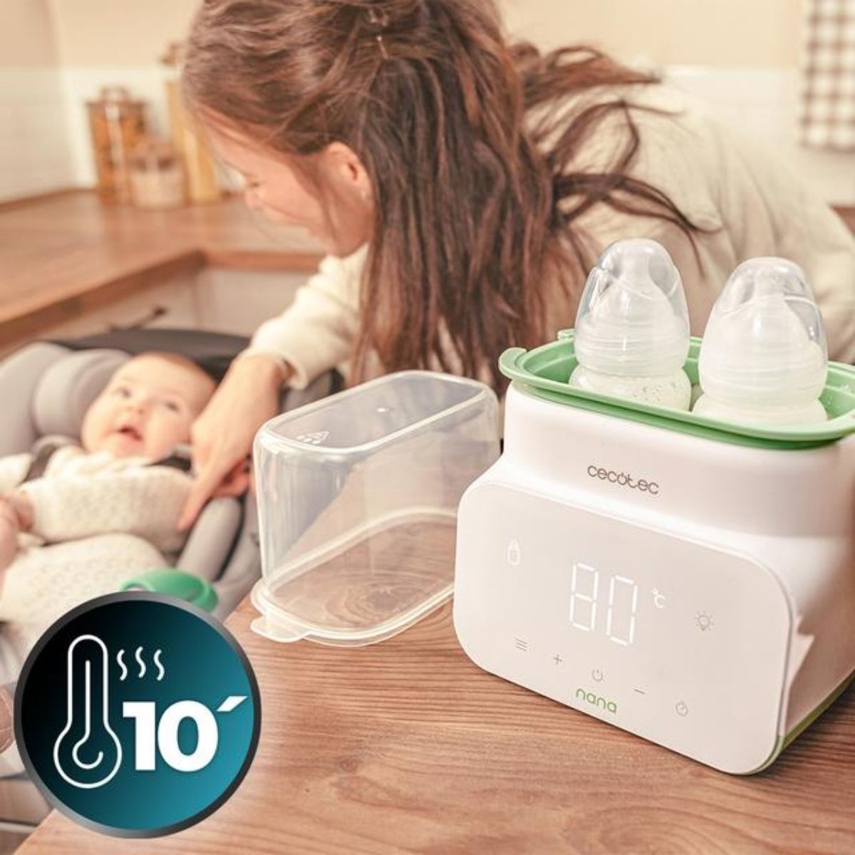 Calientabiberones-Cecotec-Nana-BabyCare-Double-BottleWarmer-esterilizador-4-modos-blanco-