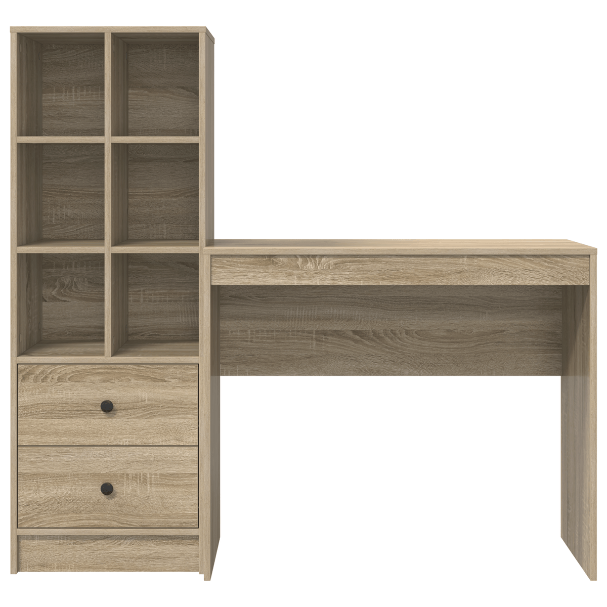 Escritorio-Arnold-con-estanteria-reversible-natural-76x90x40-cm-frontal