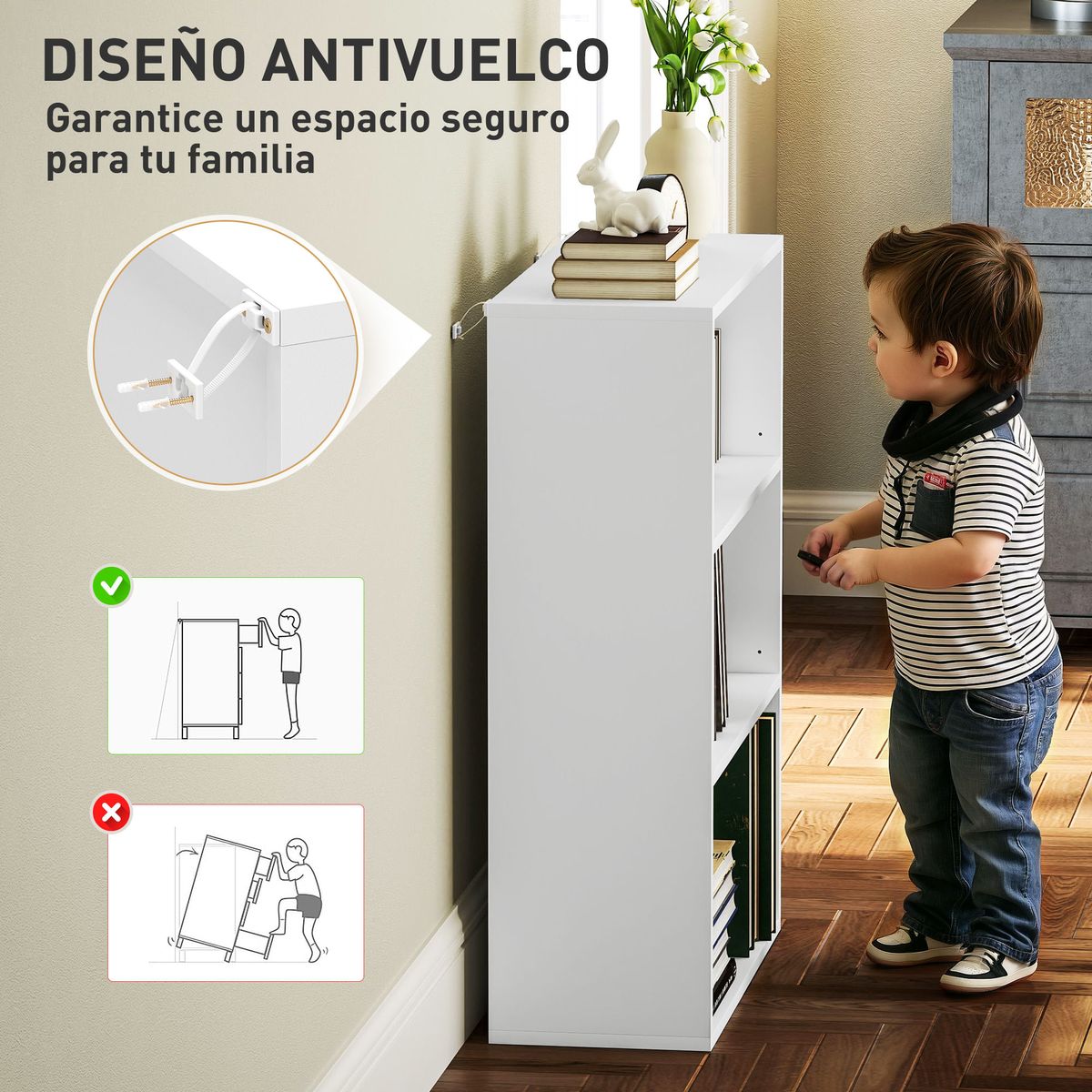 Estanteria-Waddles-Homcom-3-niveles-blanco-80x60x24-cm