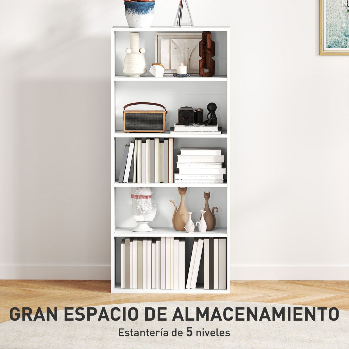 Estanteria-Thestrals-Homcom-5-niveles-blanco-80x60x24-cm