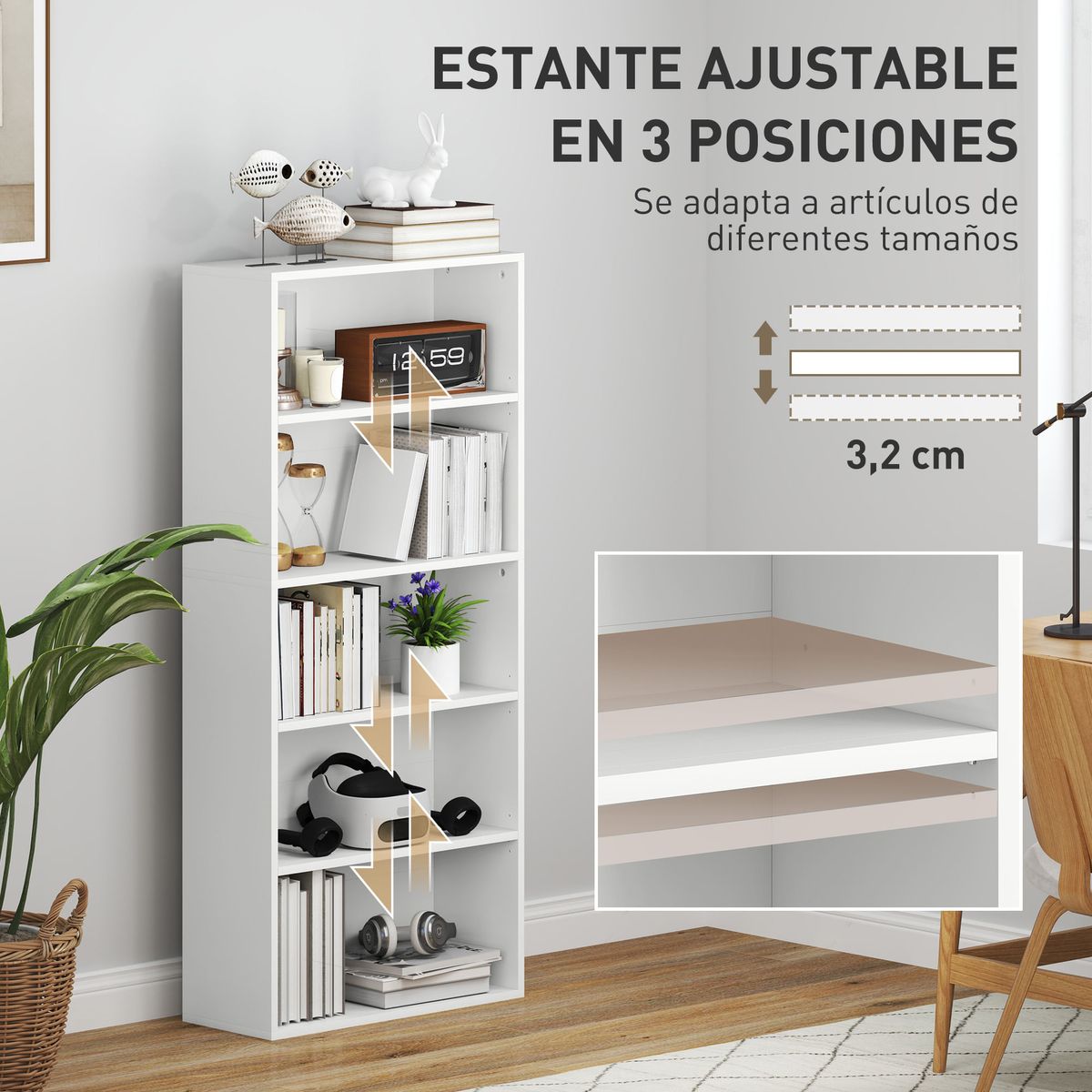 Estanteria-Thestrals-Homcom-5-niveles-blanco-80x60x24-cm