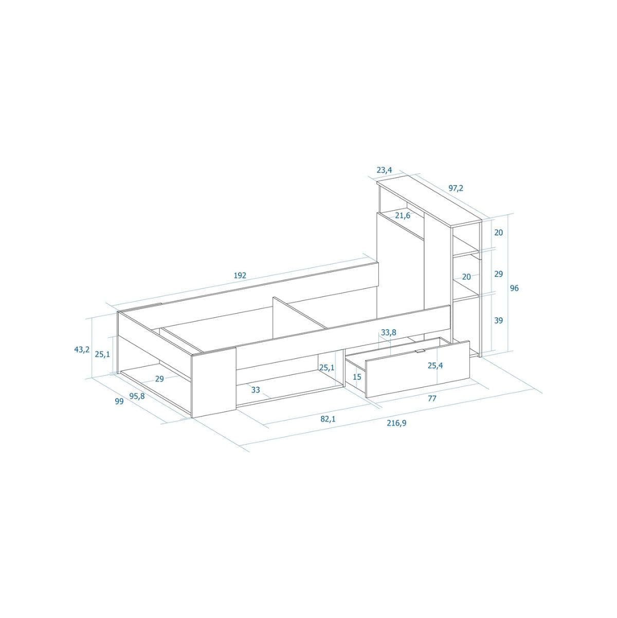 Cama-compacta-Ronin-con-cabecero-blanco-mate-90x190-cm-medidas