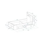 Cama-compacta-Ronin-con-cabecero-blanco-mate-90x190-cm-medidas