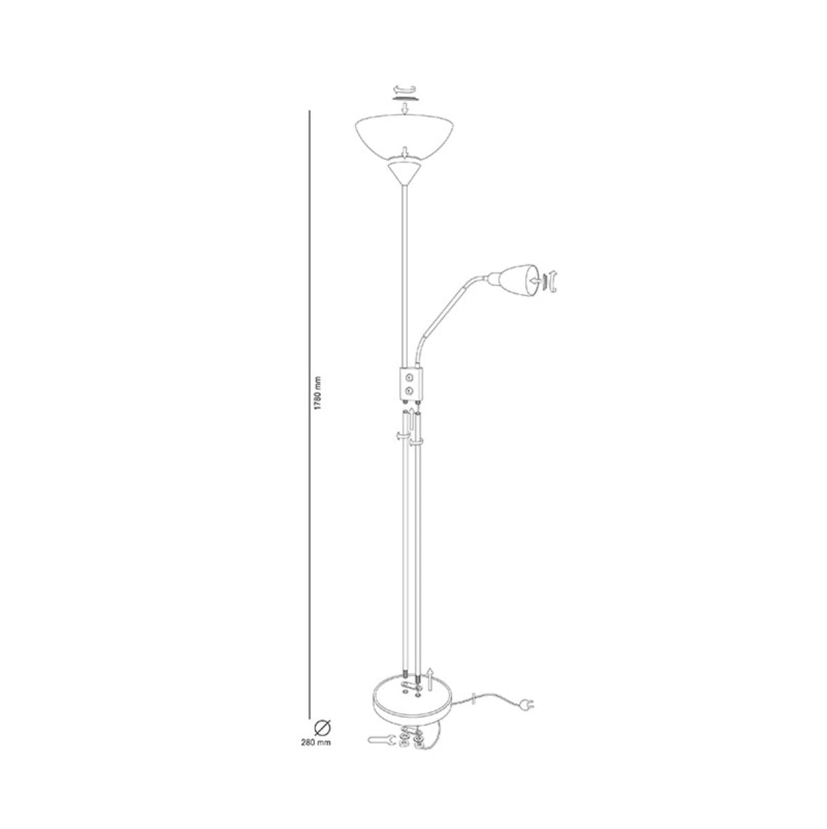 Lampara-de-pie-Milano-Bel-Air-40W-con-brazo-orientable-plata-178-cm-medidas