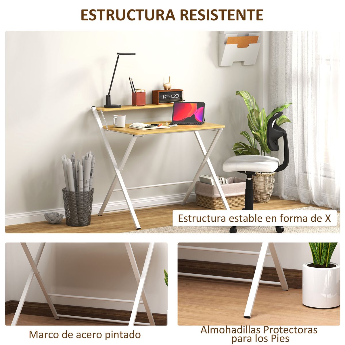 Escritorio-Errol-Homcom-diseño-plegable-natural-blanco-82x86x66-cm