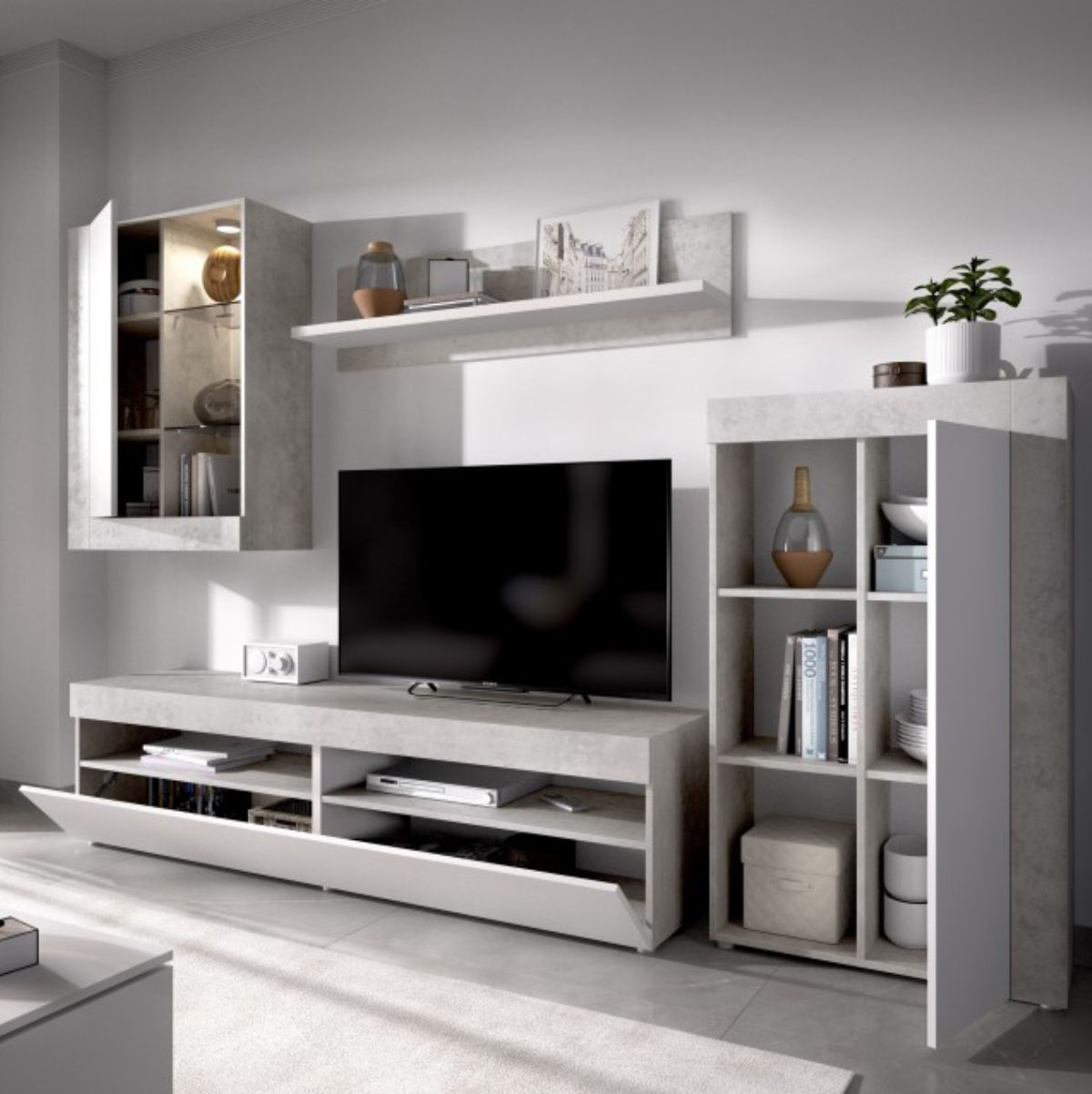 Composicion-de-salon-Tokio-con-luces-LED-blanco-ambientada-salon