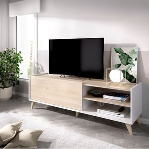 Mueble de TV Ness puerta abatible y 2 compartimentos 47x155x43 cm