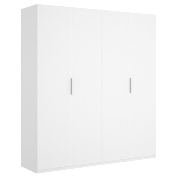 Armario-Essen-4-puertas-abatibles-blanco-brillo-204x180x52-cm