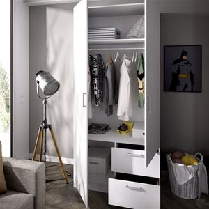 Armario Maxi 2 puertas abatibles con 2 cajones 215x100x52 cm