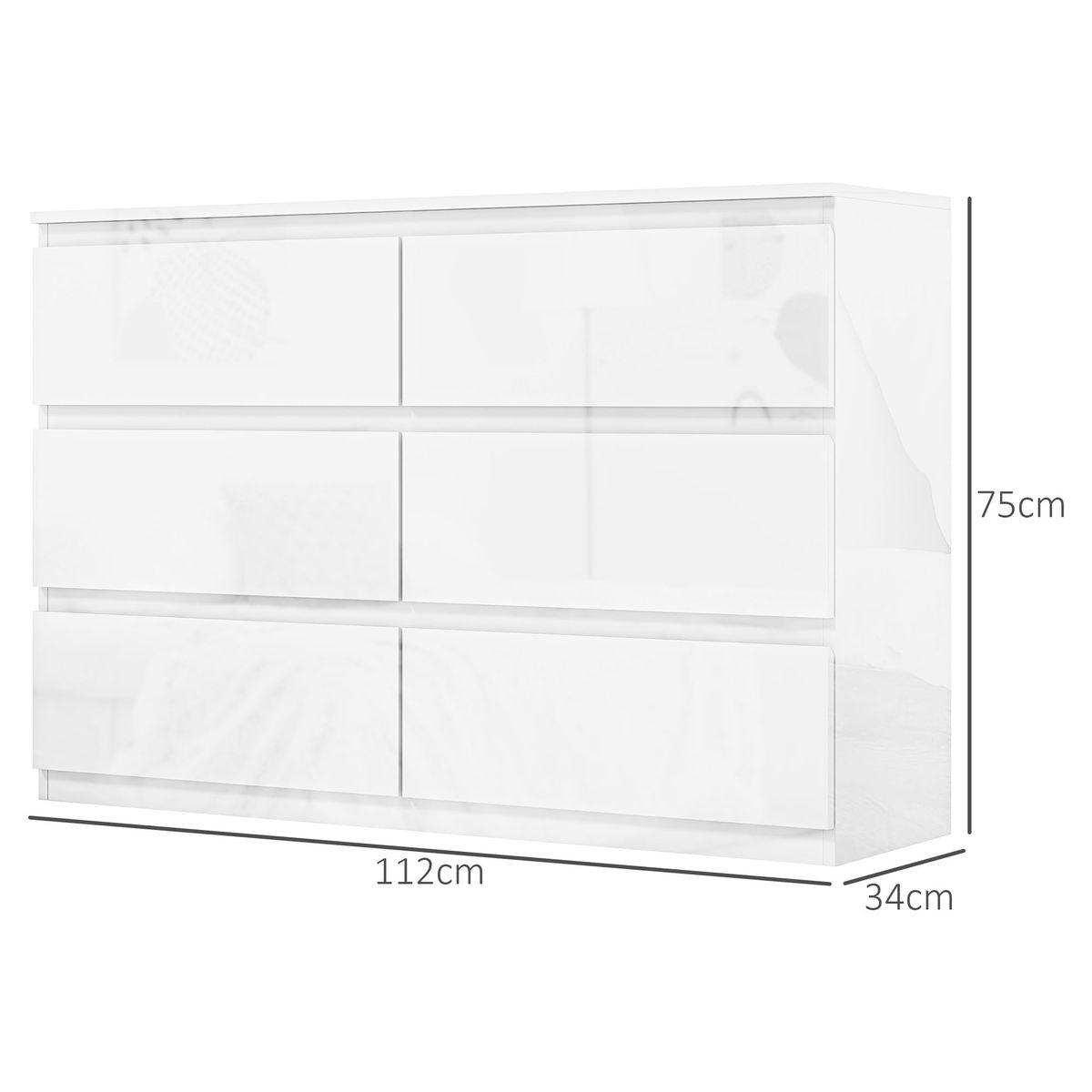 Comoda-Noruega-Homcom-6-cajones-blanco-75x112x34-cm-