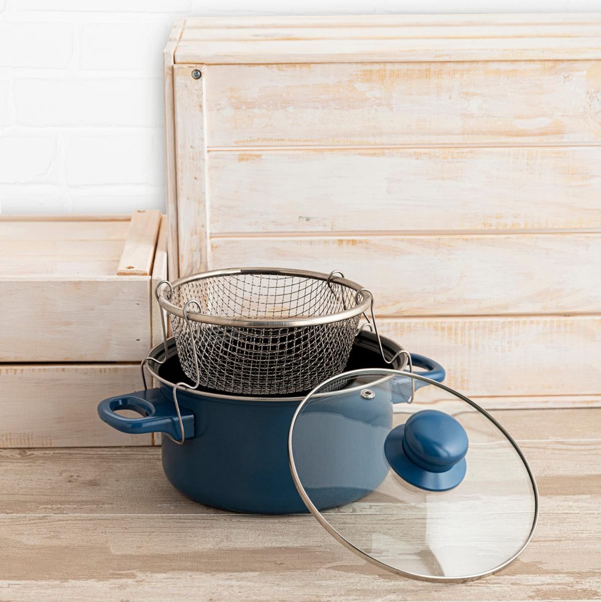 Freidora-Baltic-Quid-con-cestillo-acero-carbono-28L-azul-Ø20-cm-tapa-con-cestillo