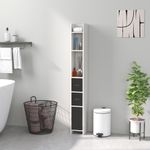 Columna-de-baño-Liana-Kleankin-3-puertas-y-3-estantes-blanco-negro-120x15x17-cm-frontal