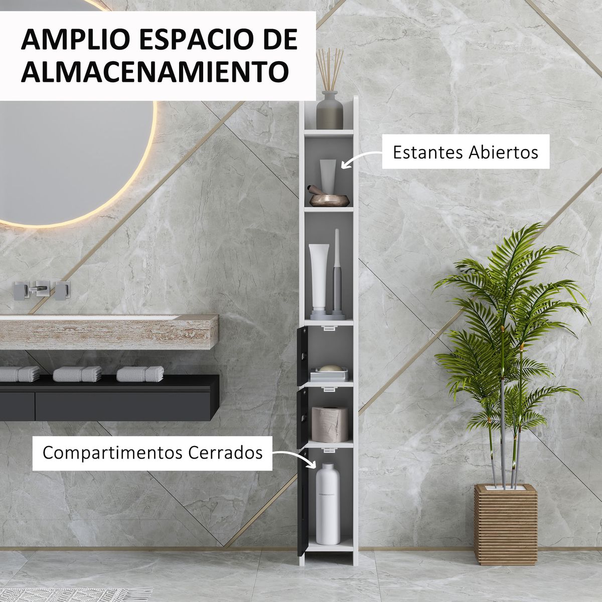 Columna-de-baño-Liana-Kleankin-3-puertas-y-3-estantes-blanco-negro-120x15x17-cm-web