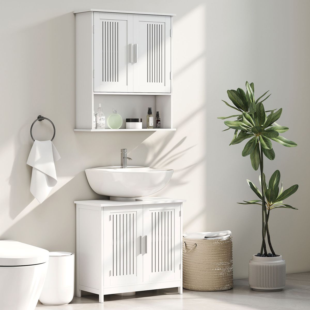 Armario-de-baño-Clara-Kleankin-2-puertas-con-estante-blanco-70x60x20-cm