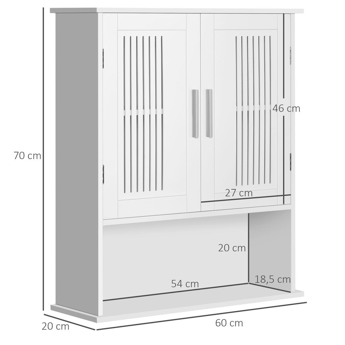 Armario-de-baño-Clara-Kleankin-2-puertas-con-estante-blanco-70x60x20-cm-medidas