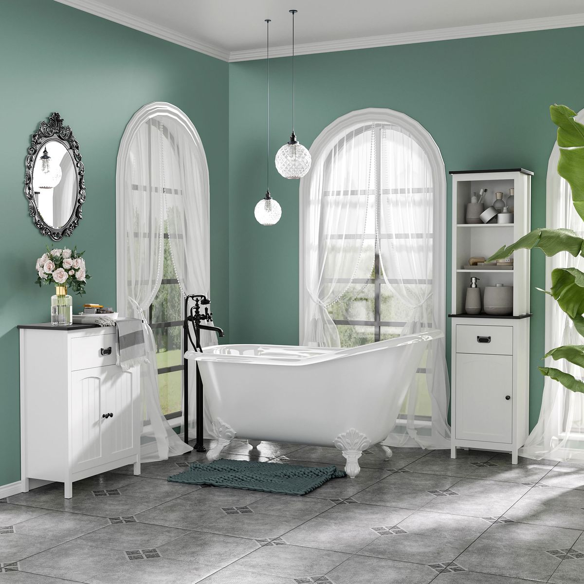 Armario-de-baño-Nexo-Kleankin-2-puertas-con-cajon-blanco-80x60x30-cm-ambientada