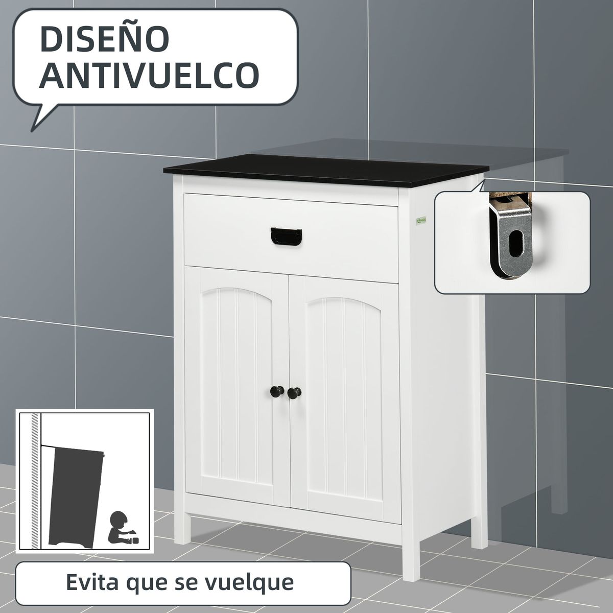 Armario-de-baño-Nexo-Kleankin-2-puertas-con-cajon-blanco-80x60x30-cm