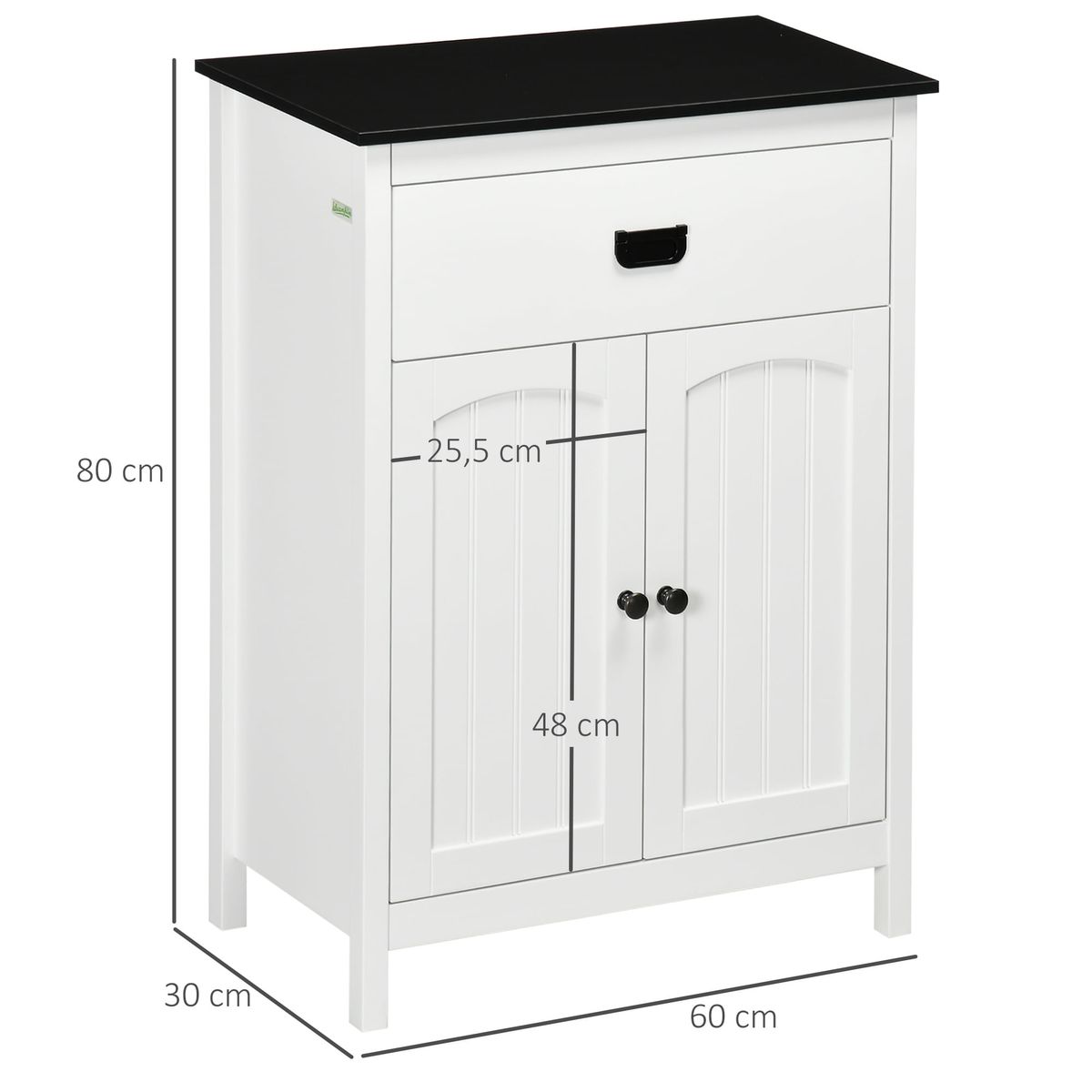 Armario-de-baño-Nexo-Kleankin-2-puertas-con-cajon-blanco-80x60x30-cm-medidas