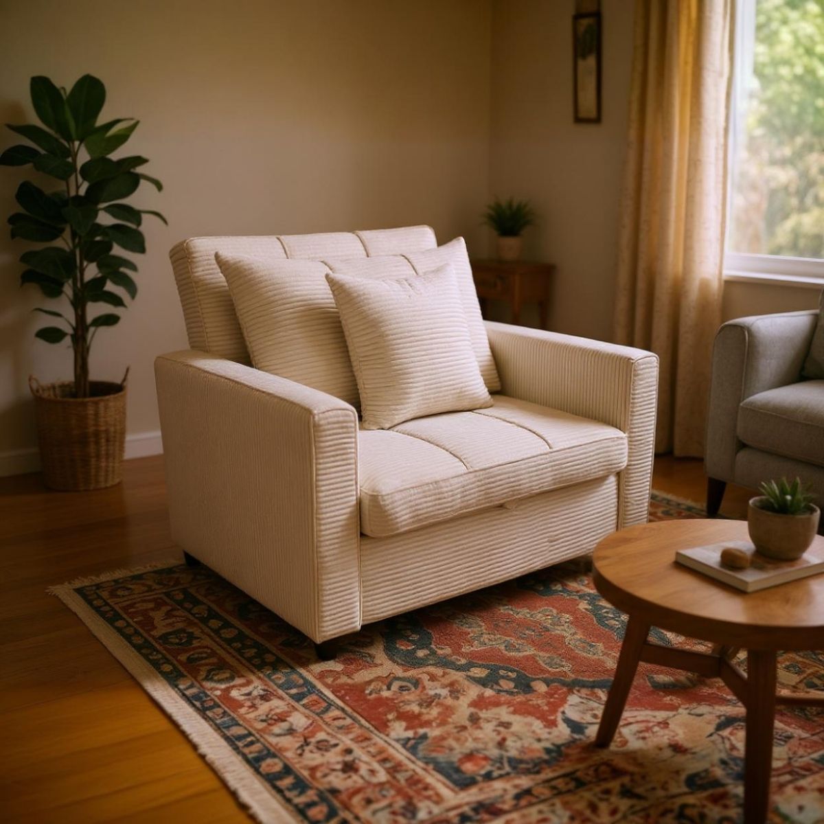 Sofa-cama-Corduroy-respaldo-reclinable-crema-88x99x99-cm-ambientada-sofa