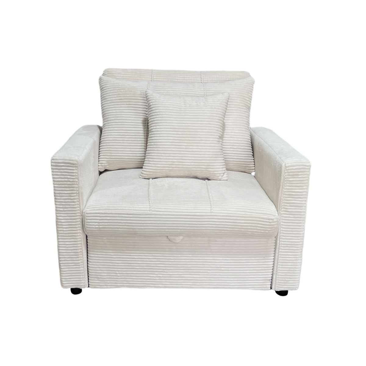 Sofa-cama-Corduroy-respaldo-reclinable-crema-88x99x99-cm-frontal