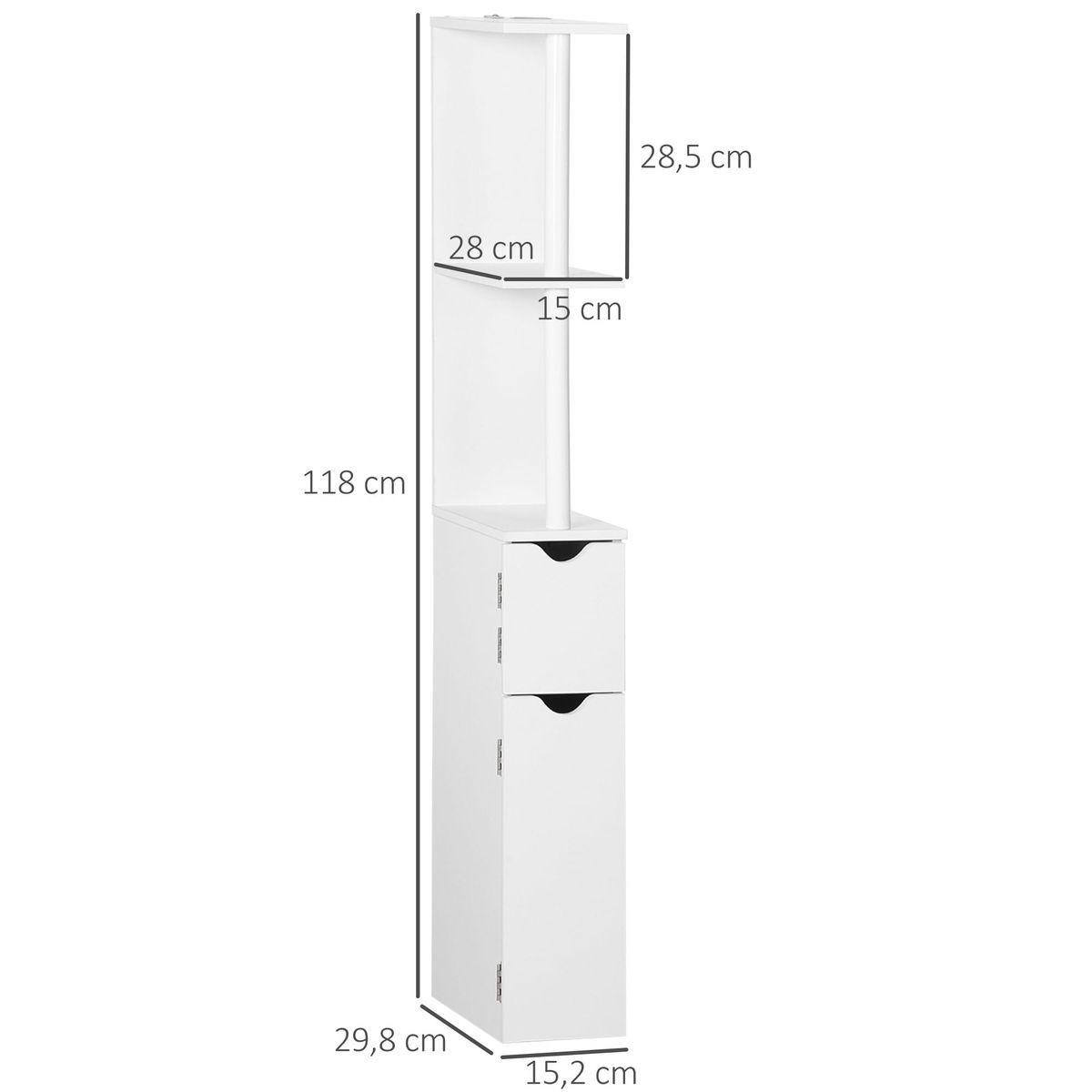 Columna-de-baño-Dallas-Kleankin-2-estantes---2-armarios-blanco-118x298x152-cm
