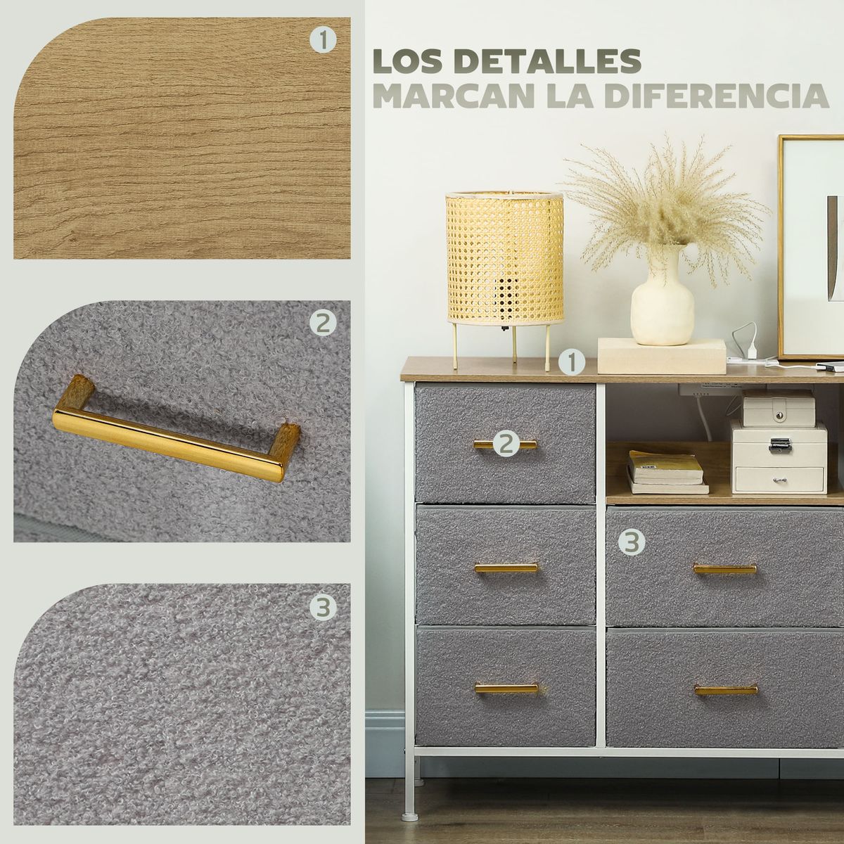 Comoda-Cedro-Homcom-cajones-tela-con-estacion-de-carga-USB-C-gris-76x110x30-cm
