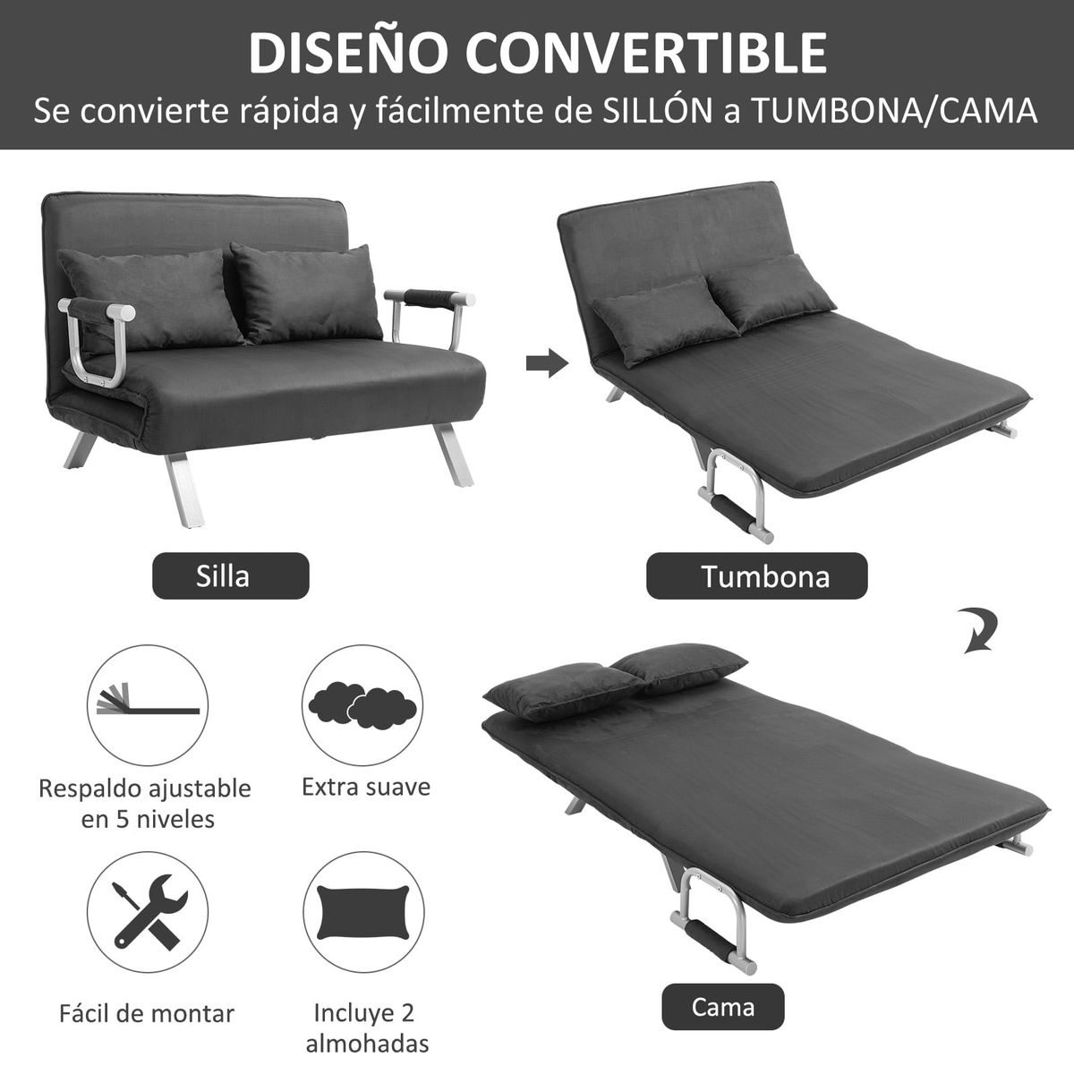 Sofa-cama-Lino-Homcom-2-plazas-respaldo-ajustable-gris-78x111x80-cm