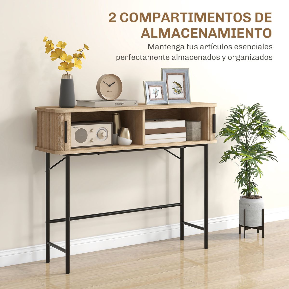 Consola-Roca-Homcom-2-puertas-correderas-natural-negro-80x100x30-cm