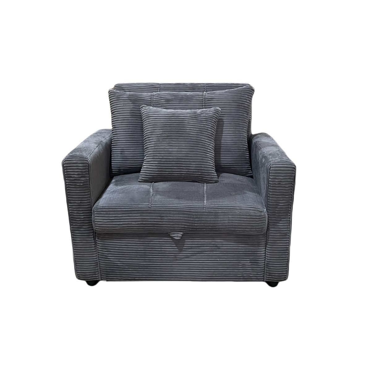 Sofa-cama-Corduroy-respaldo-reclinable-gris-88x99x99-cm-frontal