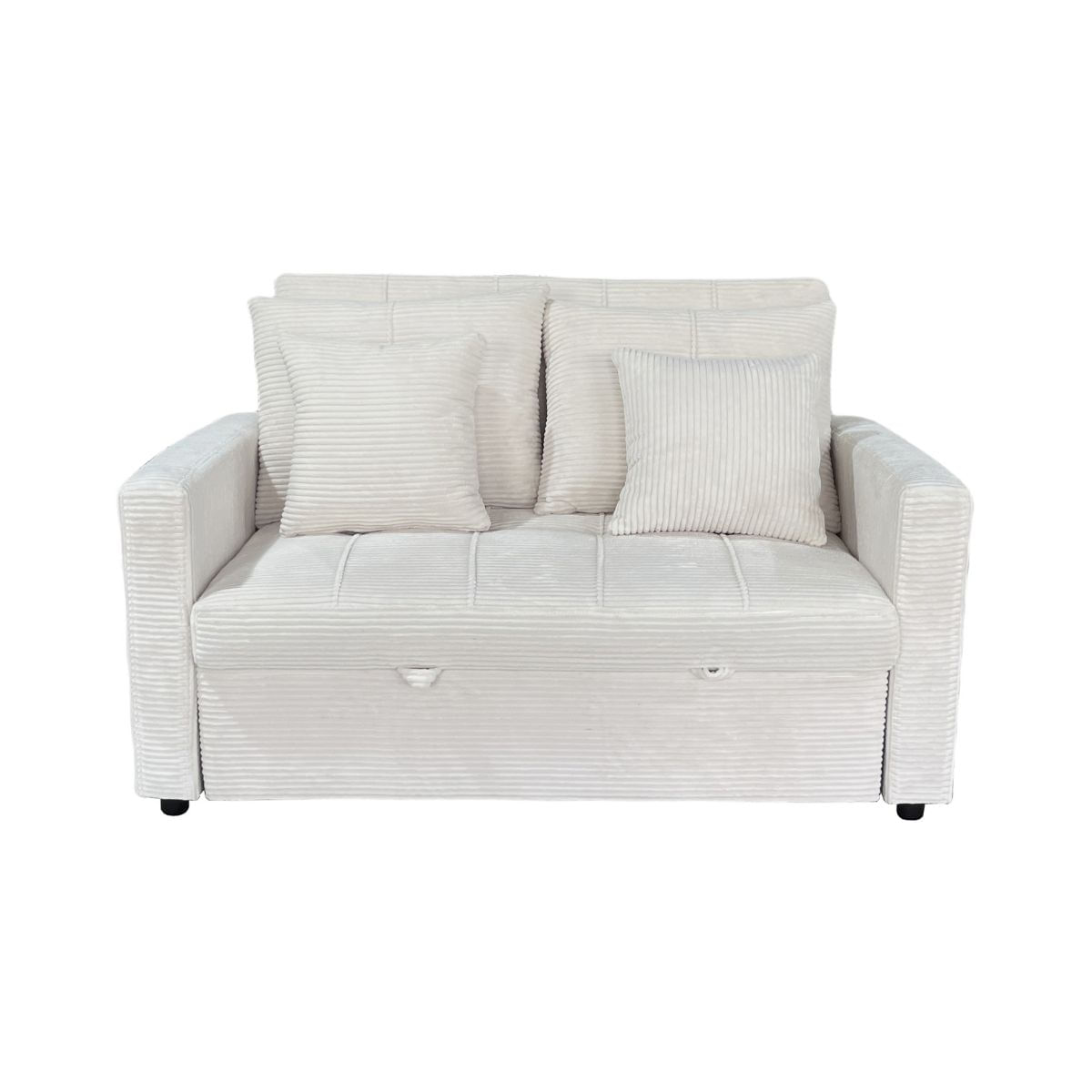 Sofa-cama-Divan-2-plazas-respaldo-reclinable-crema-88x140x99-cm-frontal