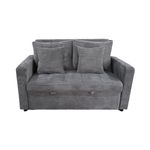 Sofa-cama-Divan-2-plazas-respaldo-reclinable-gris-88x140x99-cm-frontal