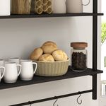 Estanteria-Vertice-Homcom-2-niveles-con-4-ganchos-negro-65x80x24-cm-detalle