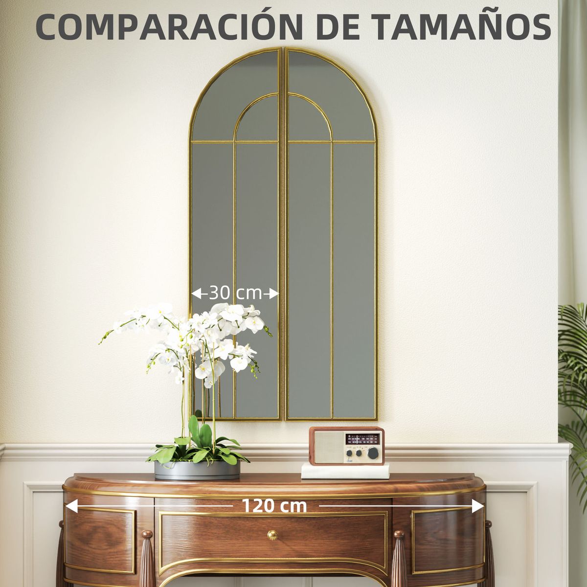 Espejo-Circulo-Homcom-diseño-arco-dorado-120x30x3-cm