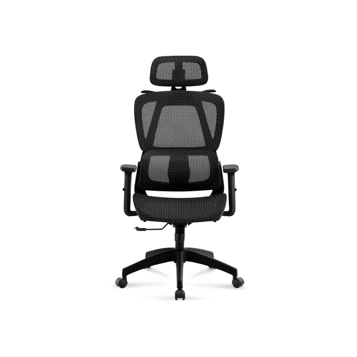 Silla-de-oficina-Ergo-altura-regulable-transpirable-negro-118-124x70x70-cm-frontal