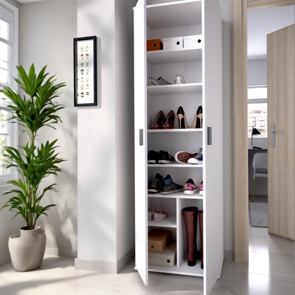 Armario-auxiliar-Fit-8-compartimentos-blanco-190x61x35-cm-ambientada-interior